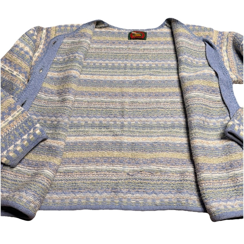 Vintage Alps Fine Womens Apparel Cardigan Sweater Made in USA Multicolor SZ-M - Picture 3 of 16